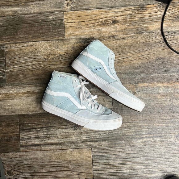 Vans Other - Vans Gilbert Crockett Collab Skate Hi-Top Shoes Size Mens 6.5 Light Blue Suede